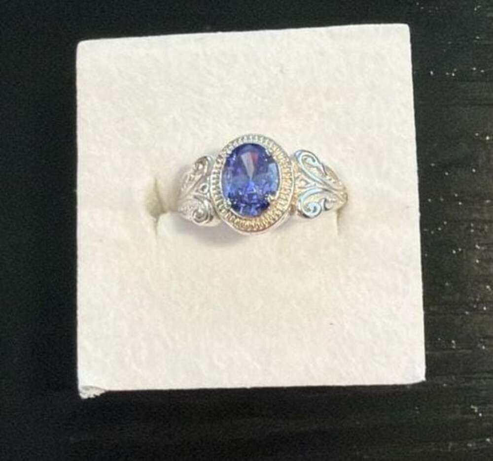 Shop LC Sterling Silver Oval Tanzanite Filigree Scrollwork Ring